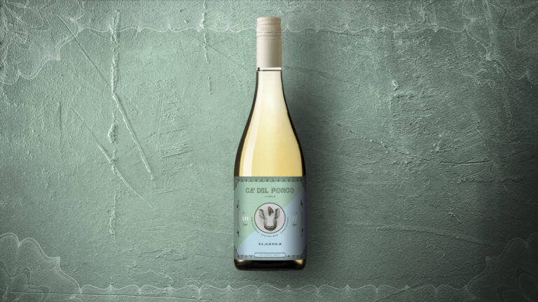 Weinflasche von der Marke Ca' del Porco - Winepunk Marco Zanetti, Veneto Italien - Design der Etiketten, Logo und Branding, Weinmarketing von der Designagentur Yummy Stories 