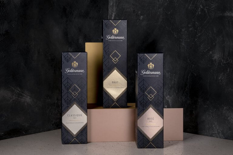 Packaging Design für die Gift Boxes der Les Premiers Sekte von Geldermann von der Markenagentur Yummy Stories